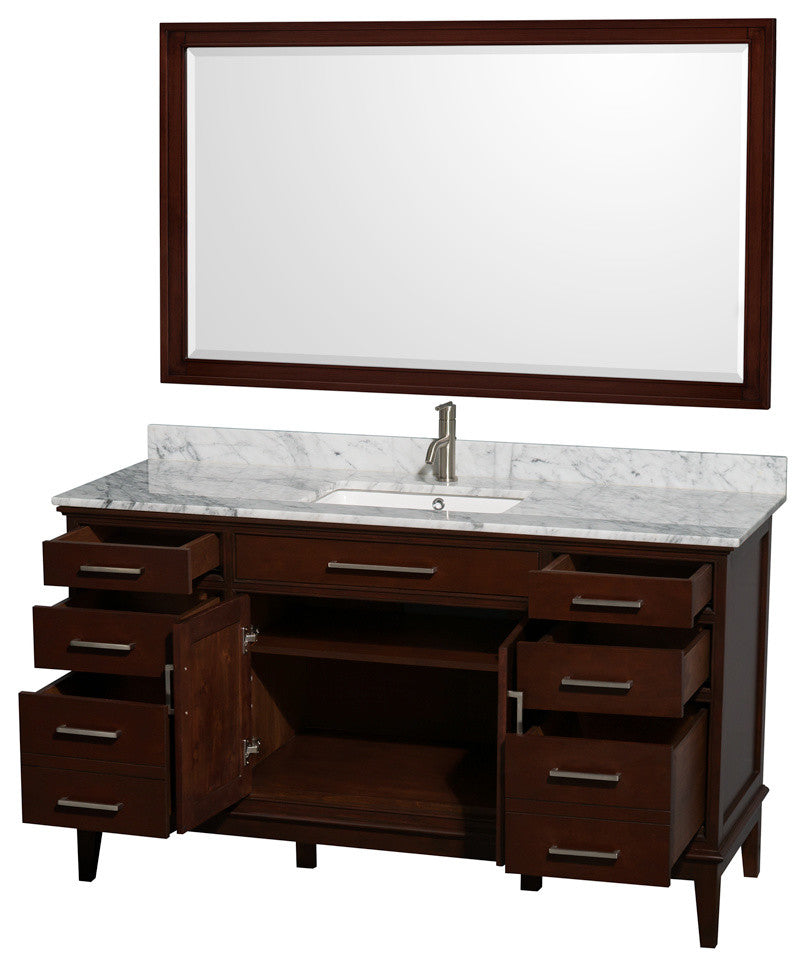 Hatton Single Bathroom Vanity With Mirror, 60"
