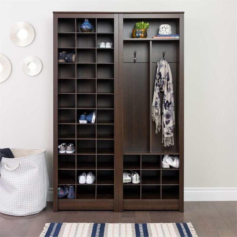 Space-Saving Shoe Storage Cabinet, Espresso