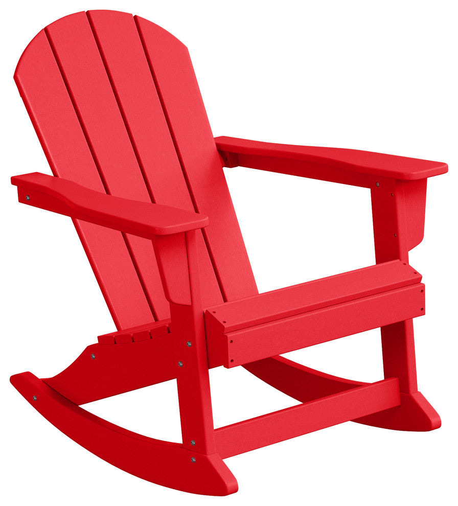 WestinTrends Outdoor Patio Adirondack Rocking Chair Lounger, Porch Rocker, Red