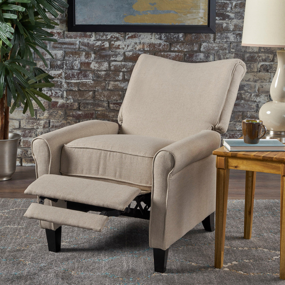GDF Studio Charlene Traditional Wheat Fabric Recliner