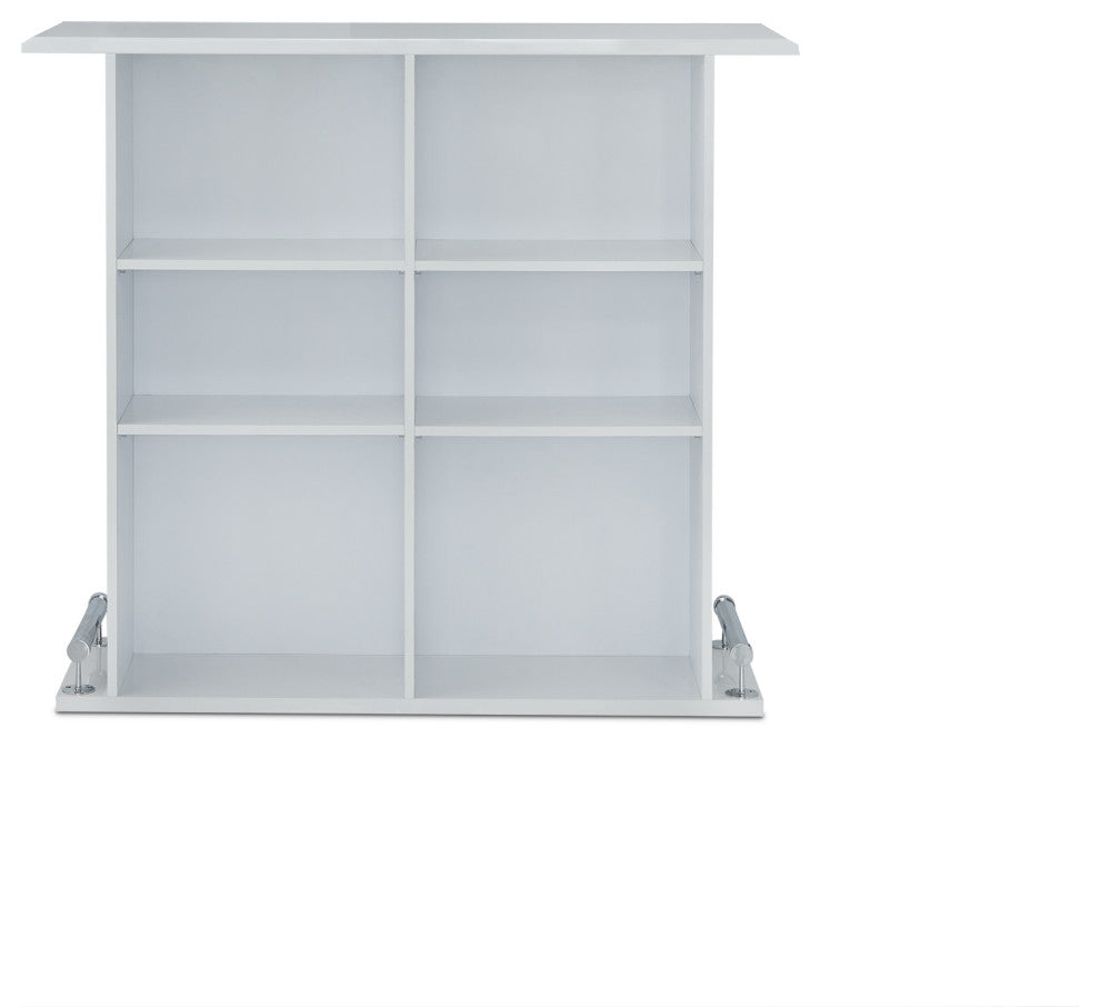 47" White Rectangular Manufactured Wood Bar Table