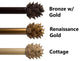 3/4" Pinecone Adjustable Curtain Rod, Bronze, 48"-84"