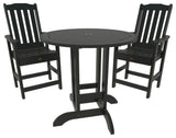 Springville 3-Piece Round Dining Set, Weathered Acorn, Black