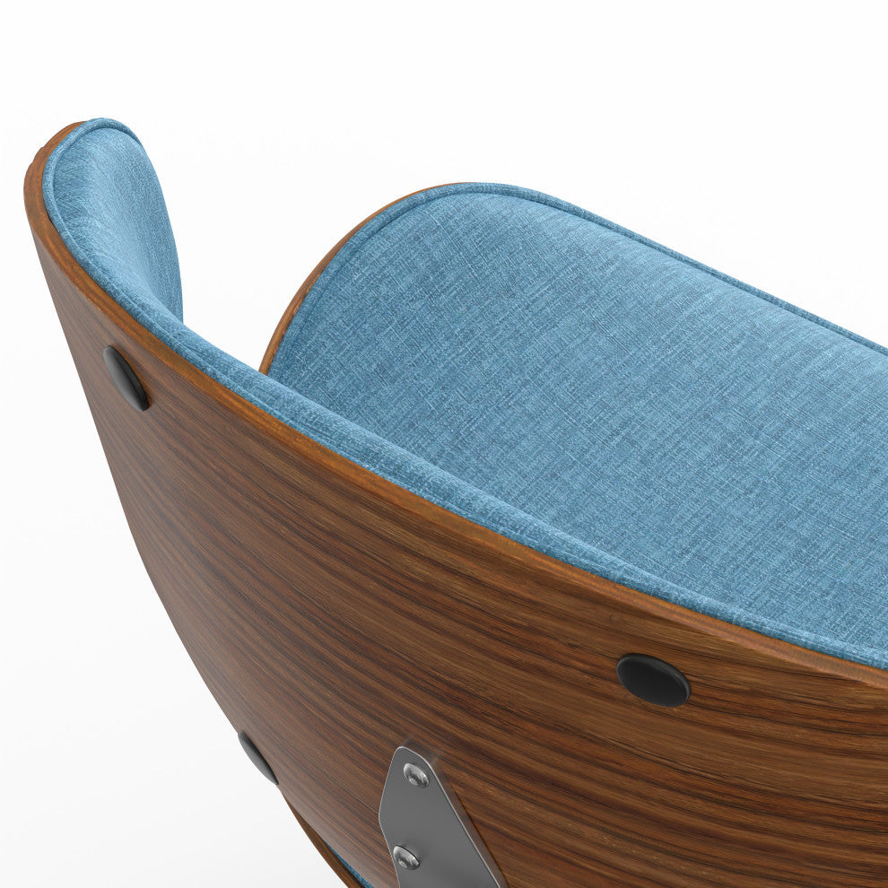 Marana Dining Chair in Blue Linen Look Fabric