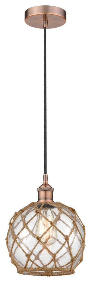 Innovations 616-1P-AC-G122-8RB 1-Light Mini Pendant, Antique Copper