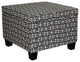 Dark Brown and White Retro Star Print Storage Ottoman