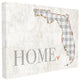 Florida Gray Gingham & Floral Heart & Home Canvas Wall Art, 16"x20"