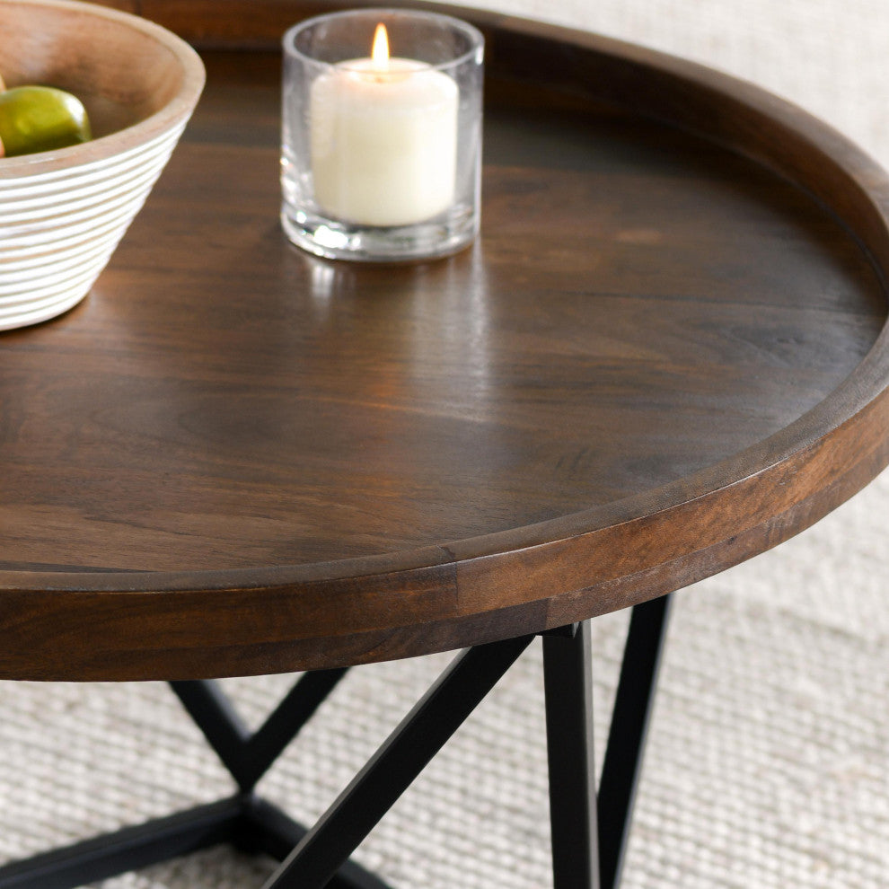 Lamar Mango Wood Coffee Table, Medium Brown