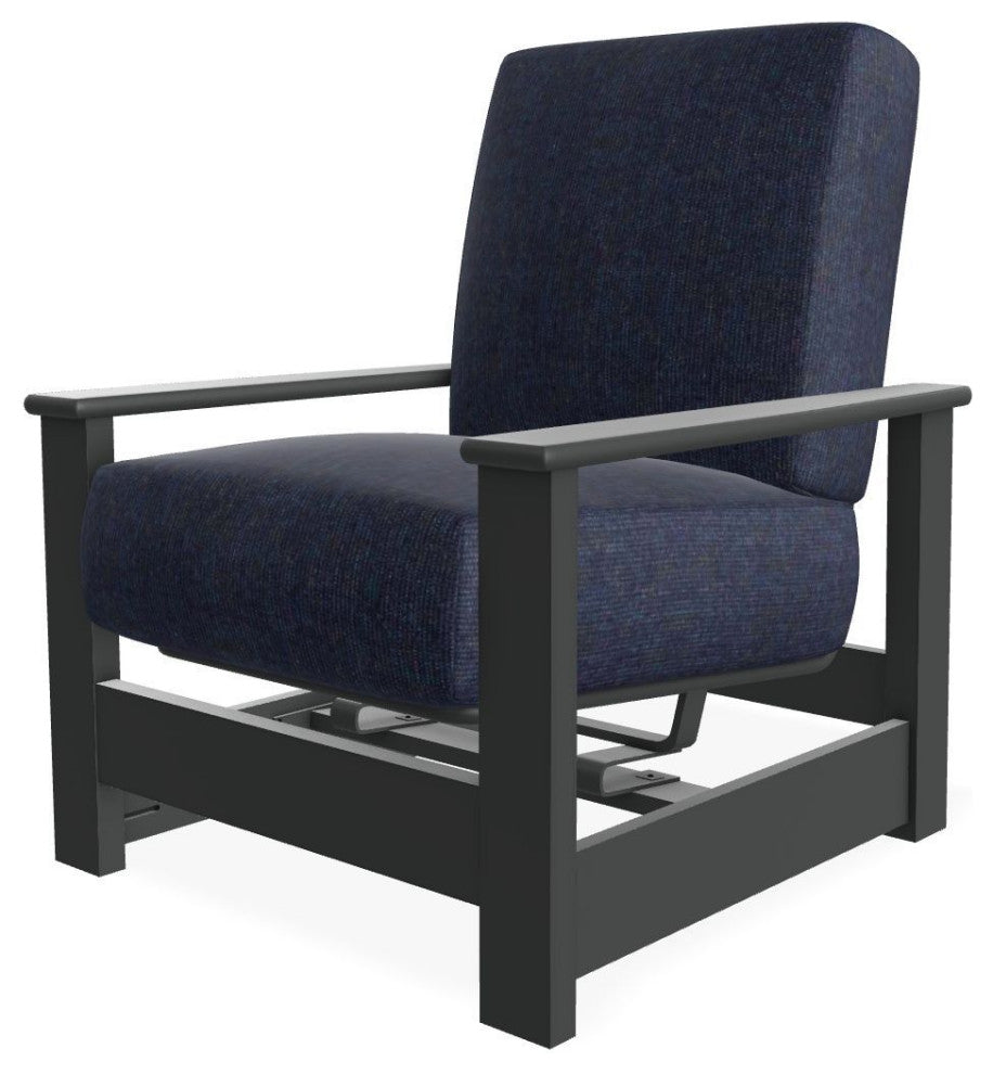 Leeward Deep Seat Outdoor Armchair with Hidden Motion, Indigo/Graphite