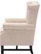 Transitional Beige Fabric Upholstered Button Tufted Armchair