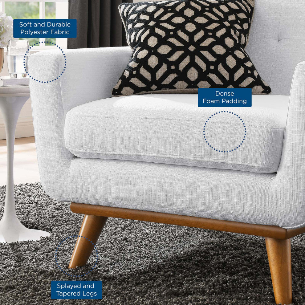 Armchair Accent Chair, Fabric, White, Modern, Living Lounge Hotel Hospitality