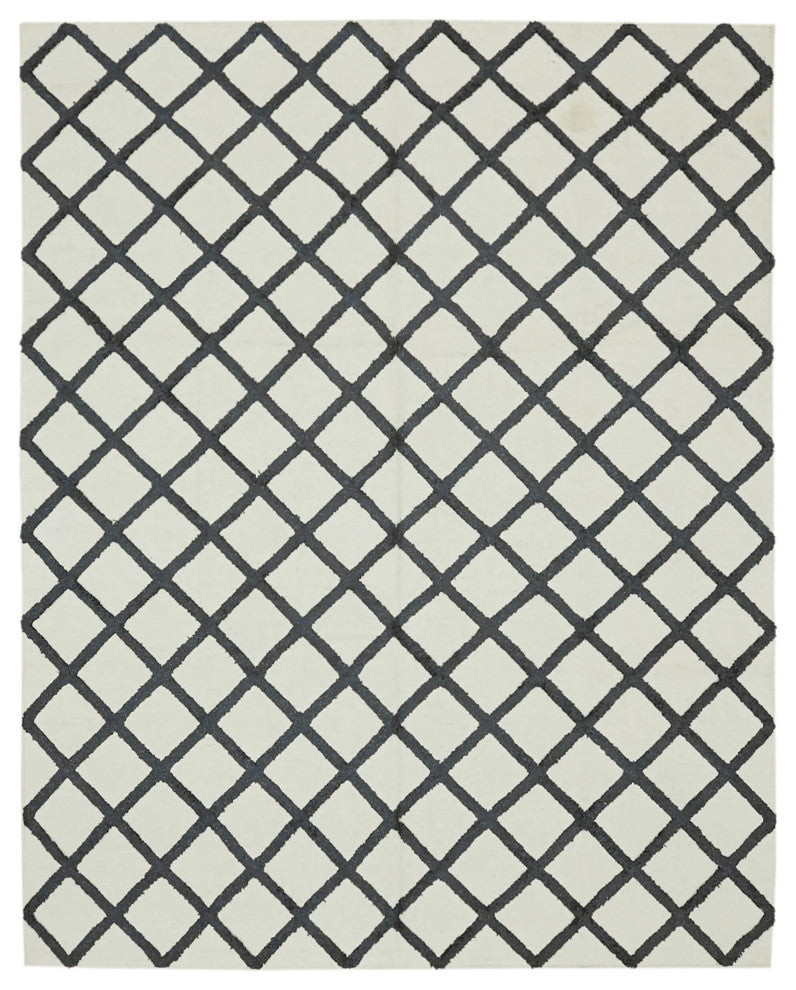 Rug N Carpet - Hand-knotted Modern Design 8' 1'' x 10' 0'' Wool Unique Kilim Rug