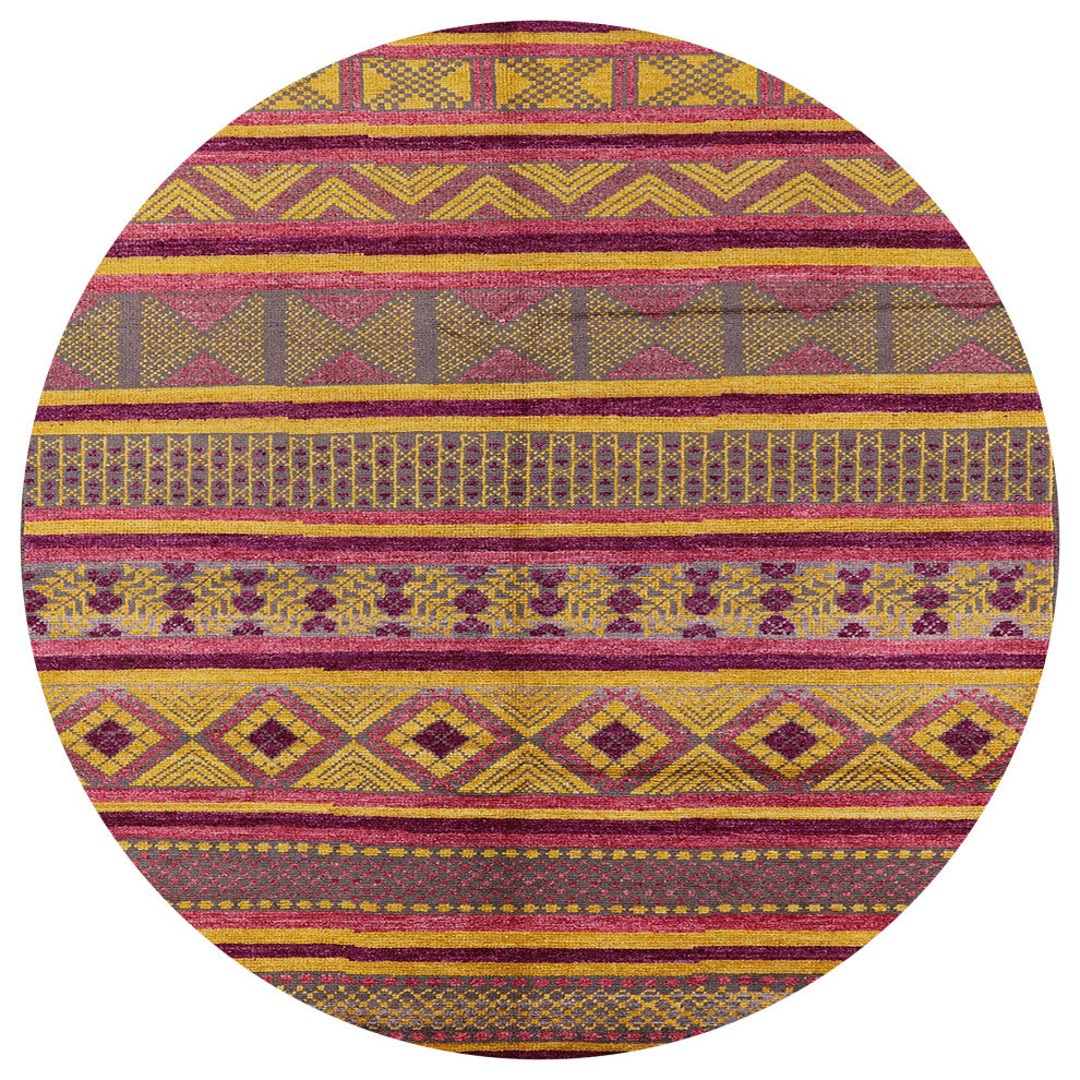 Ahgly Company Indoor Round Mid-Century Modern Area Rugs, 4' Round