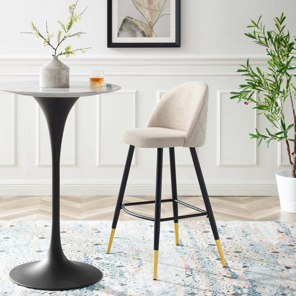 Cordial Fabric Bar Stools - Set of 2-Beige