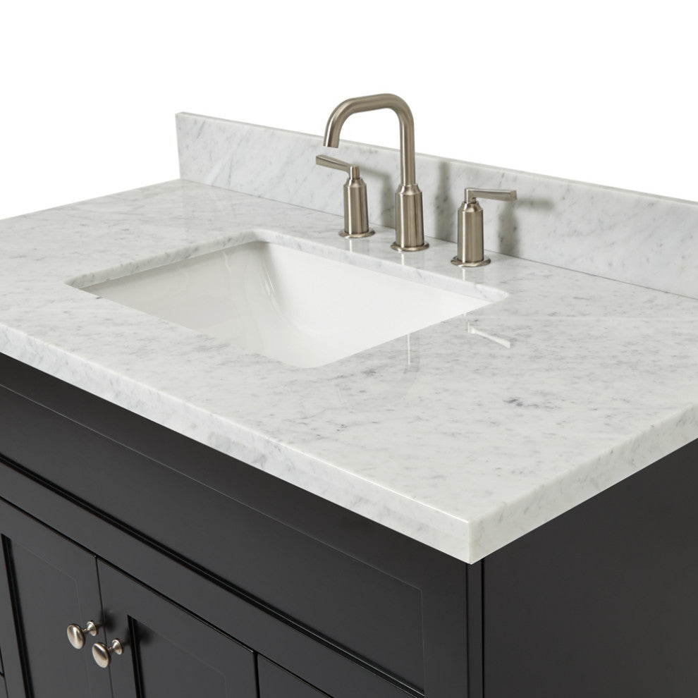 Ariel Hamlet 43" Rectangle Sink Bath Vanity, 1.5" Carrara Marble