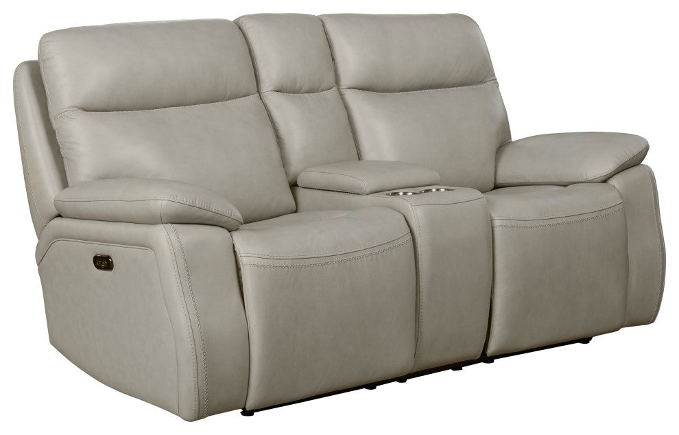 Micah Console Loveseat w/Power Recline & Power Head Rests, Venzia Cream