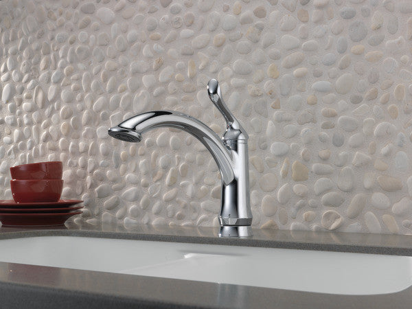 Delta Linden Single Handle Kitchen Faucet, Chrome, 1353-DST