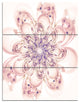 "Full Bloom Fractal Flower in Pink" Metal Wall Art, 3 Panels, 28"x36"