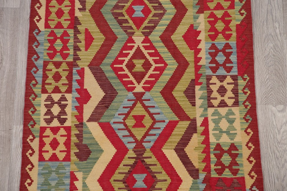 Kilim Turkish Flat-Woven Oriental Pure Wool Traditional Area Rug, 5'1"X3'7"