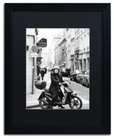 'Lady in Paris' Matted Framed Canvas Art by Preston