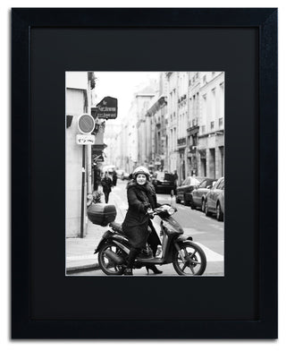 'Lady in Paris' Matted Framed Canvas Art by Preston