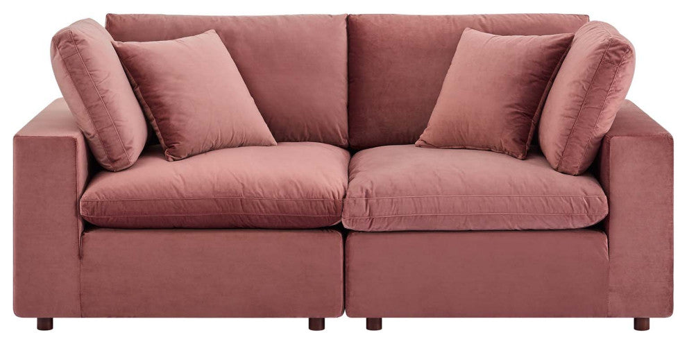 Commix Down Filled Overstuffed Performance Velvet Loveseat