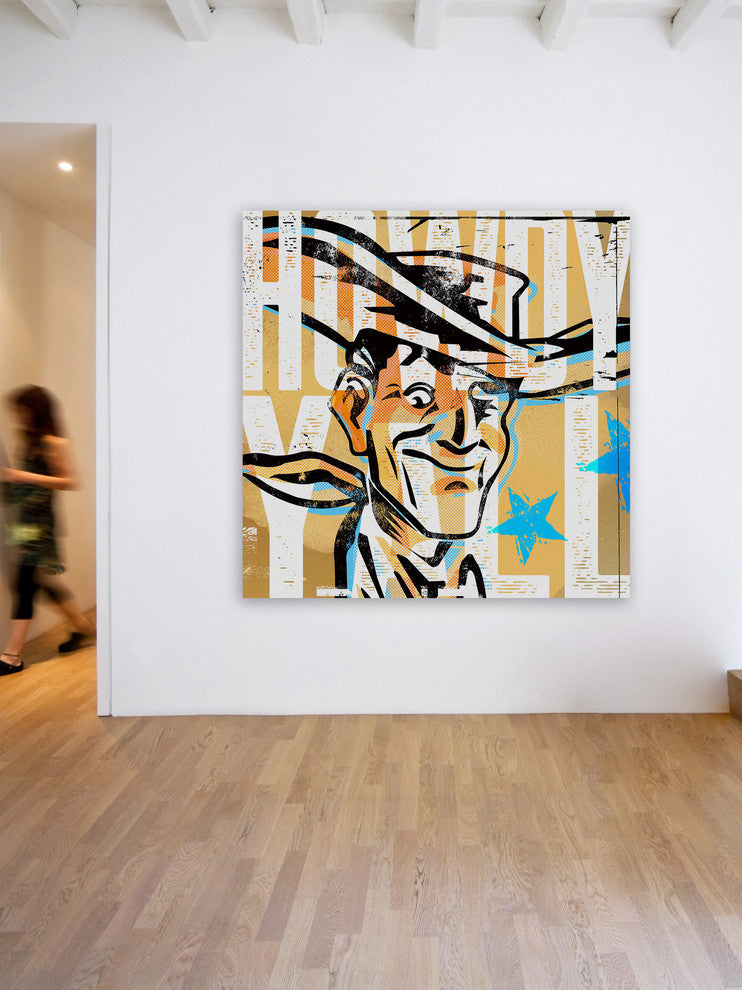 Marmont Hill, "Howdy Yall Vic" by Rick Martin Painting on Wrapped Canvas, 40x40