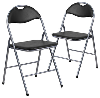 Black Vinyl Folding Chair