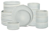 Stone Lain Bao Stoneware 24-Piece Dinnerware Set, Blue-Grey