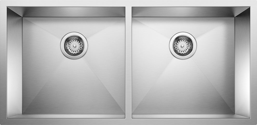 Blanco 516212 18"x37" Double Undermount Kitchen Sink, Stainless Steel
