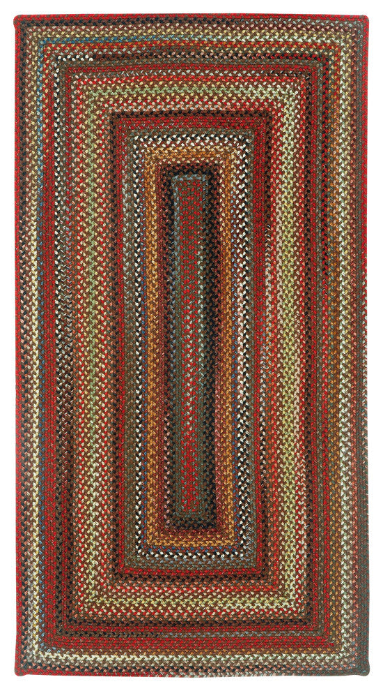 Capel Portland Brown 0346_700 Braided Rugs - 3' X 5' Concentric Rectangle