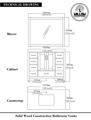 Malibu Mango 42 Single Sink Bath Vanity in White Washed 2" Empira Quartz