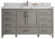 Malibu 60 Single Sink Bathroom Vanity in Elephant Skin Gray 2" Viola Gold