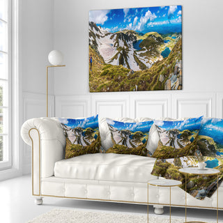Clouds Over Seven Rila Lakes Landscape Printed Throw Pillow, 18"x18"