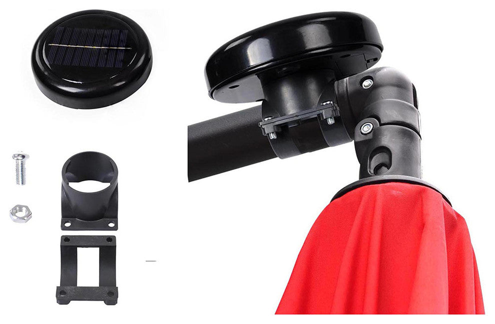 Solar Light, Cool White, for 9'' 8-Rib Umbrella, 40 Led