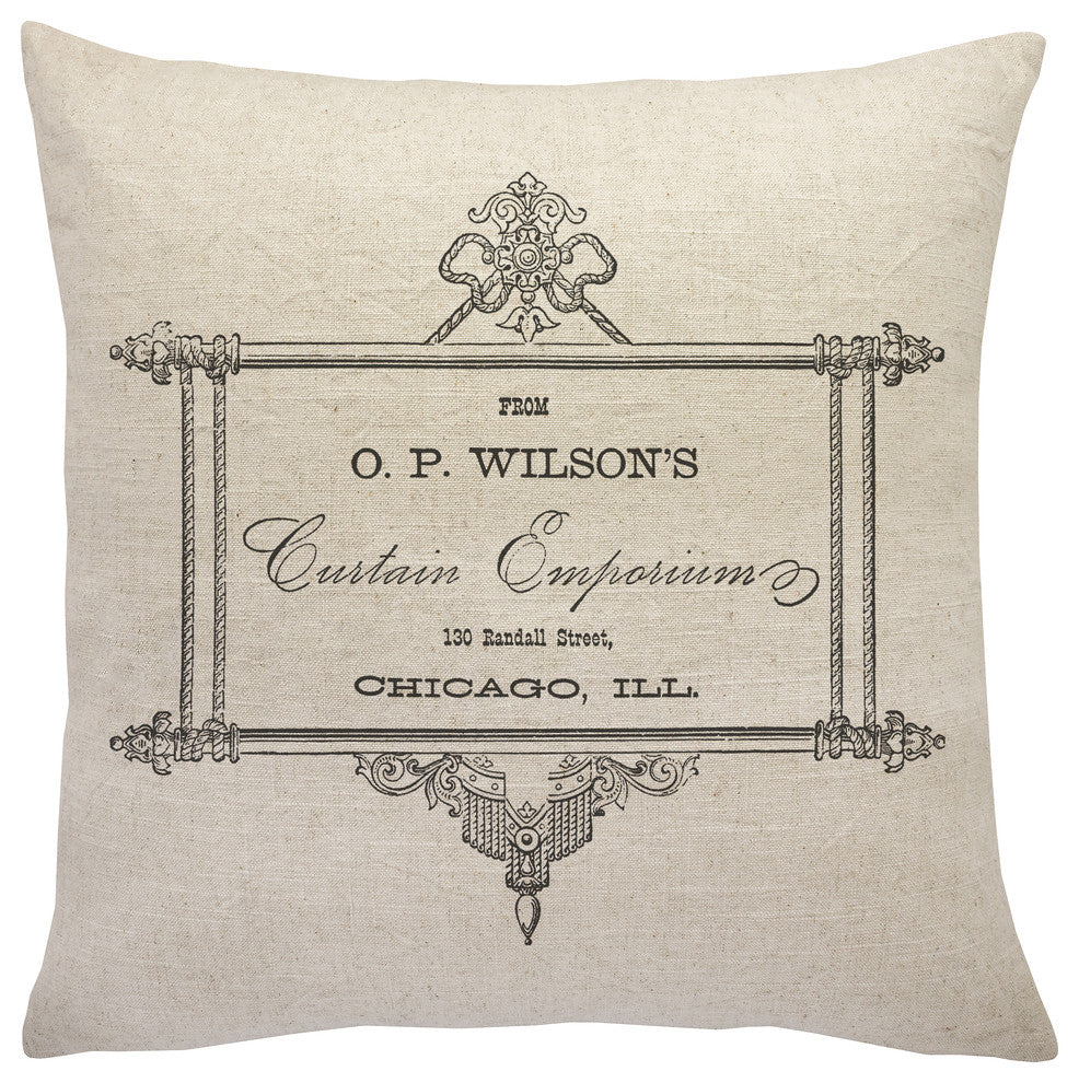 Vintage Advertisement Linen Throw Pillow
