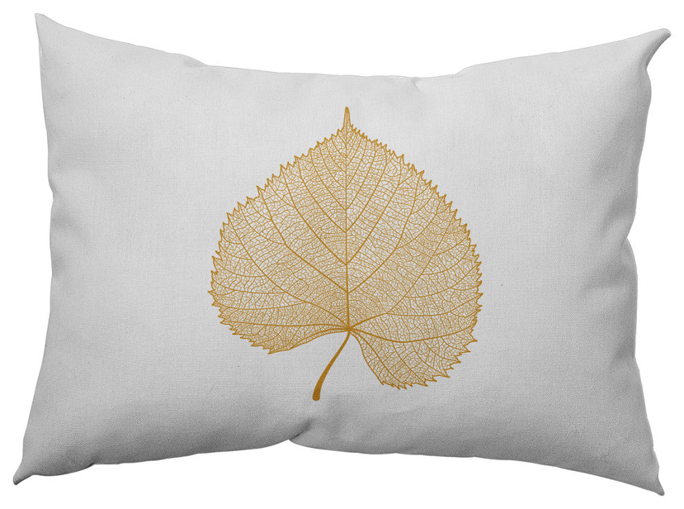 Leaf Study Accent Pillow, Golden Mustard, 14"x20"