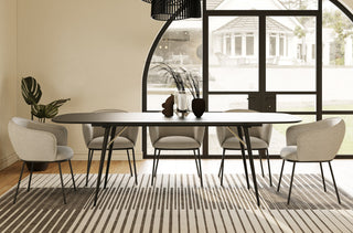Modrest Billy Modern Black Oak and Gold Extendable Dining Table