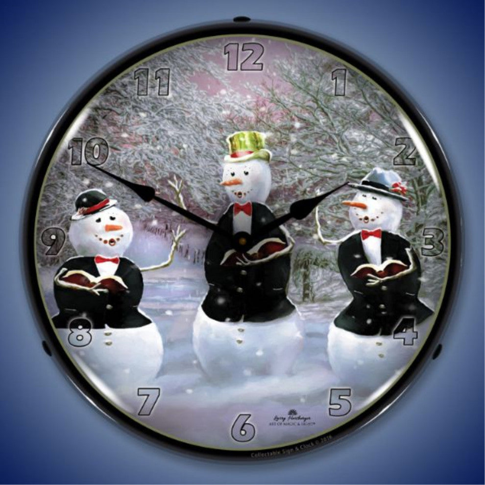 Collectable Sign and Clock Snowman Greetings Backlit Wall Clock - Thumbnail 5