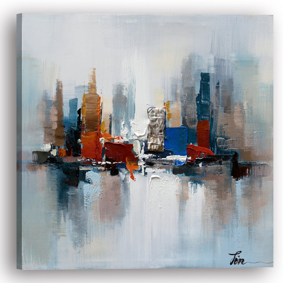 Romance I- Decor in Abstract Paintings, Modern Hand Painted Canvas Art