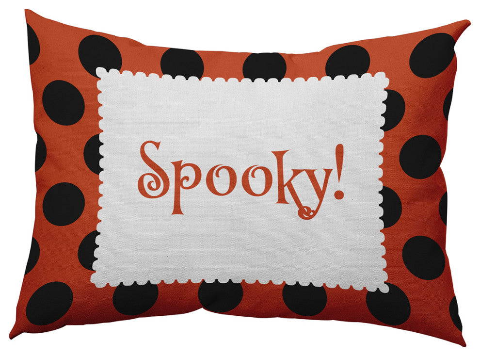 Halloween Spooky Dots Accent Pillow, Harvest Orange, 14"x20"
