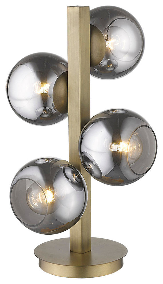 Lunette 4-Light Aged Brass Table Lamp