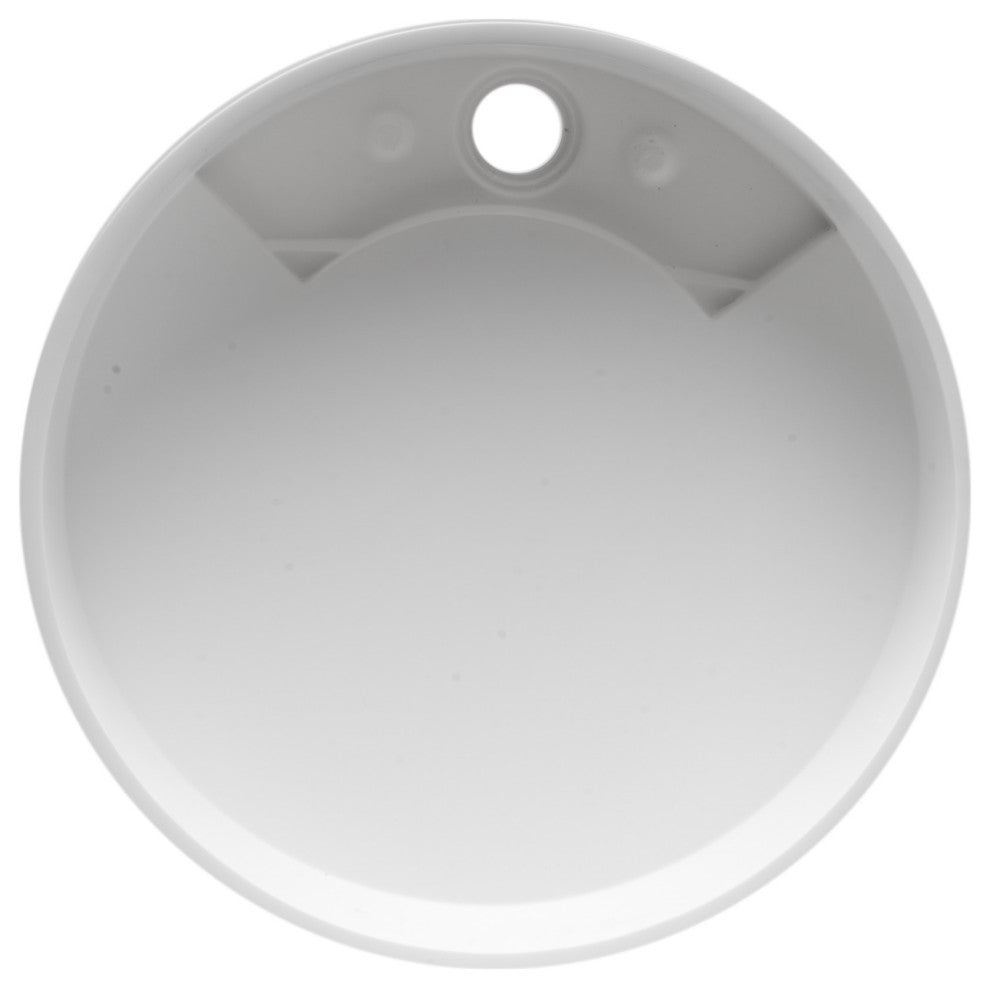 15" Round White Matte Solid Surface Resin Sink