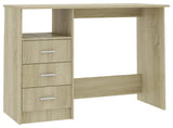 vidaXL Desk with Drawers Standing Computer Desk Sonoma Oak Engineered Wood