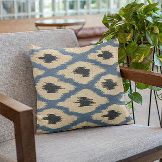 Plutus Blue Color Stitched Dot Luxury Throw Pillow, 12"x20"