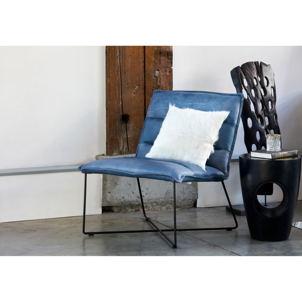 Contemporary Goat Fur Pillow Natural - Natural