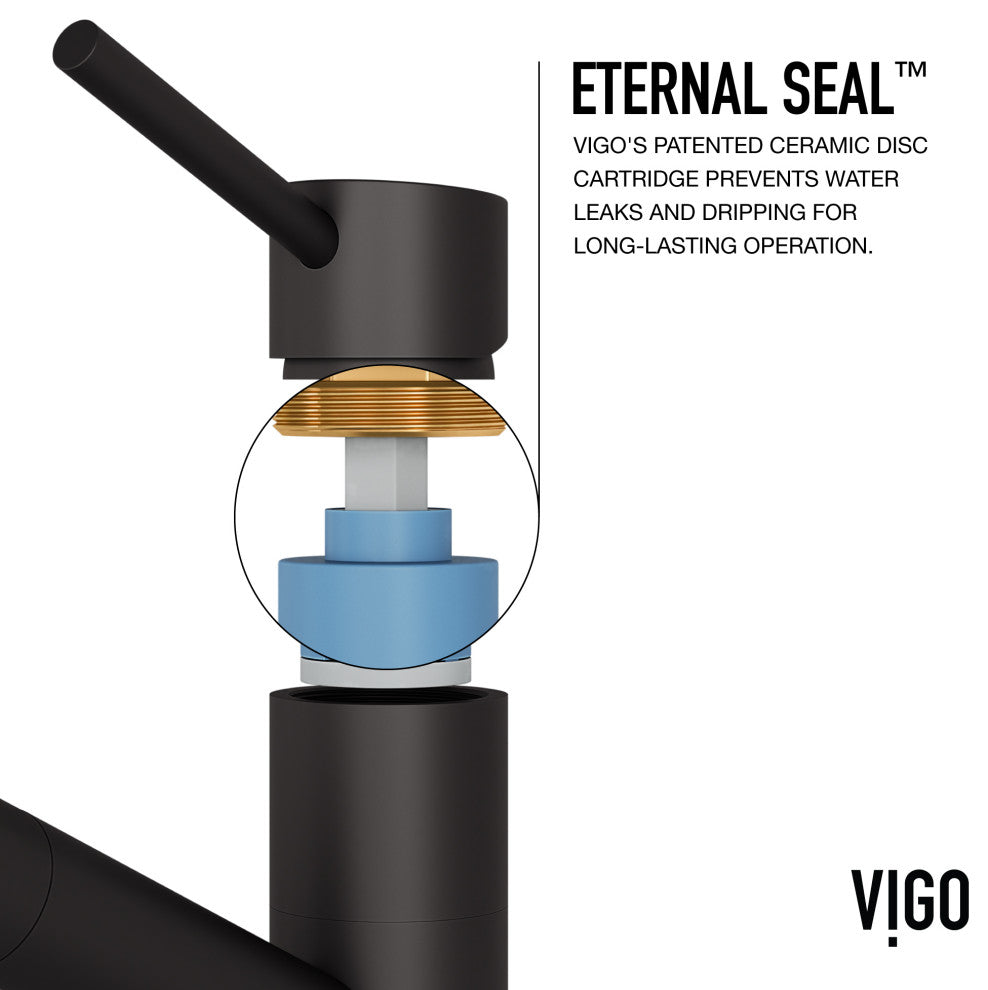 VIGO Branson 9" H Single Handle Pull-Out Sprayer Kitchen Faucet, Matte Black, Without Extras