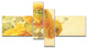 Bunch of Yellow Ranunculus Flowers, Floral Canvas Art Print, 60"x32", 4 panels