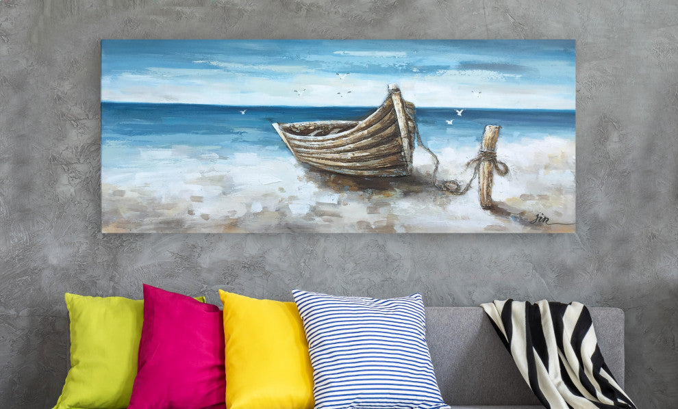 "Paradise" Hand Painted Canvas Art, 55"x27.5"
