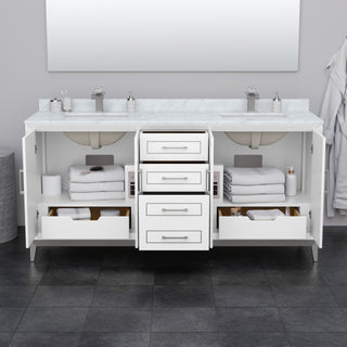 Marlena 72" Double Vanity, Cultured Top, Black Trim